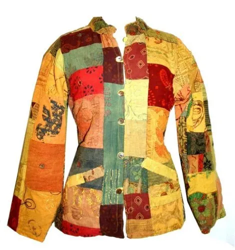 334 RJ Cotton Funky Patchwork Multi-colored Bohemian Jaipuri Jacket