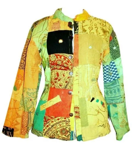 334 RJ Cotton Funky Patchwork Multi-colored Bohemian Jaipuri Jacket