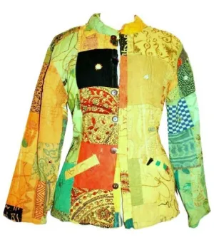 334 RJ Cotton Funky Patchwork Multi-colored Bohemian Jaipuri Jacket