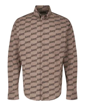 Balenciaga Mens Monogram Long Sleeve Shirt