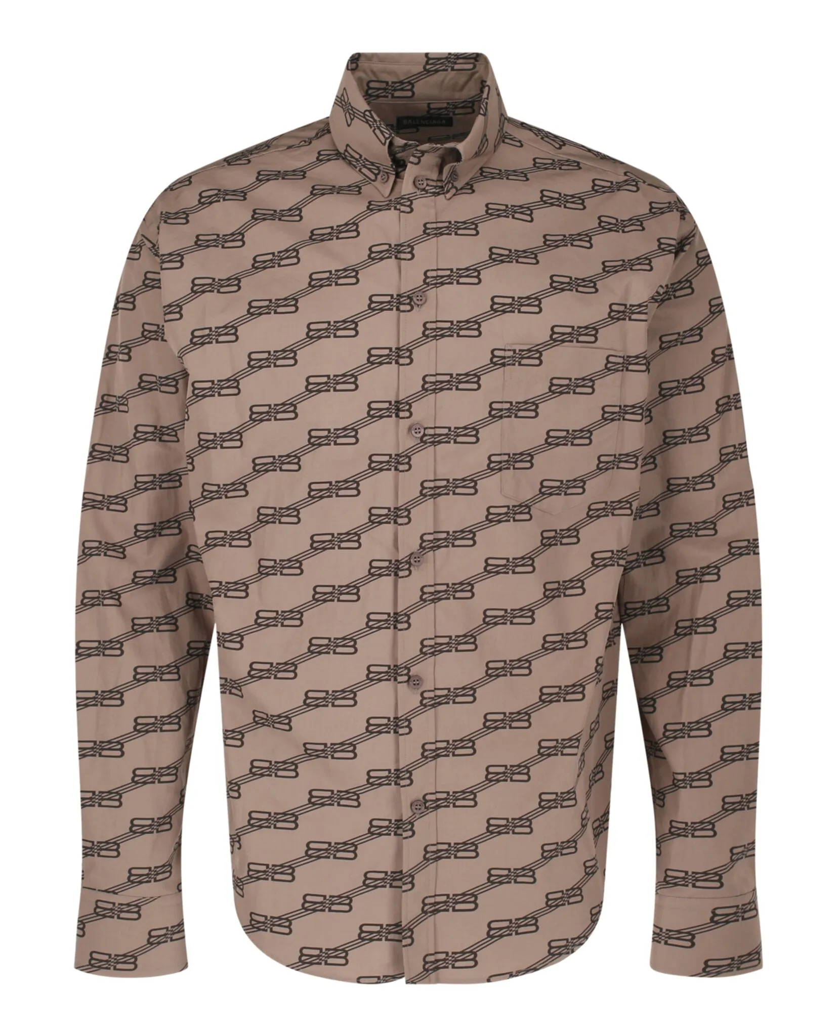 Balenciaga Mens Monogram Long Sleeve Shirt