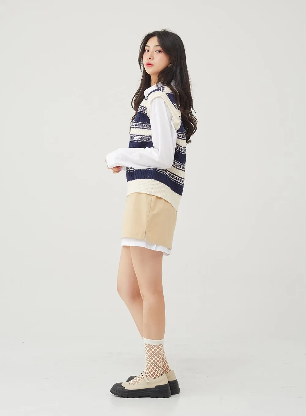Basic Tone Down Color Crop Shirt BG23