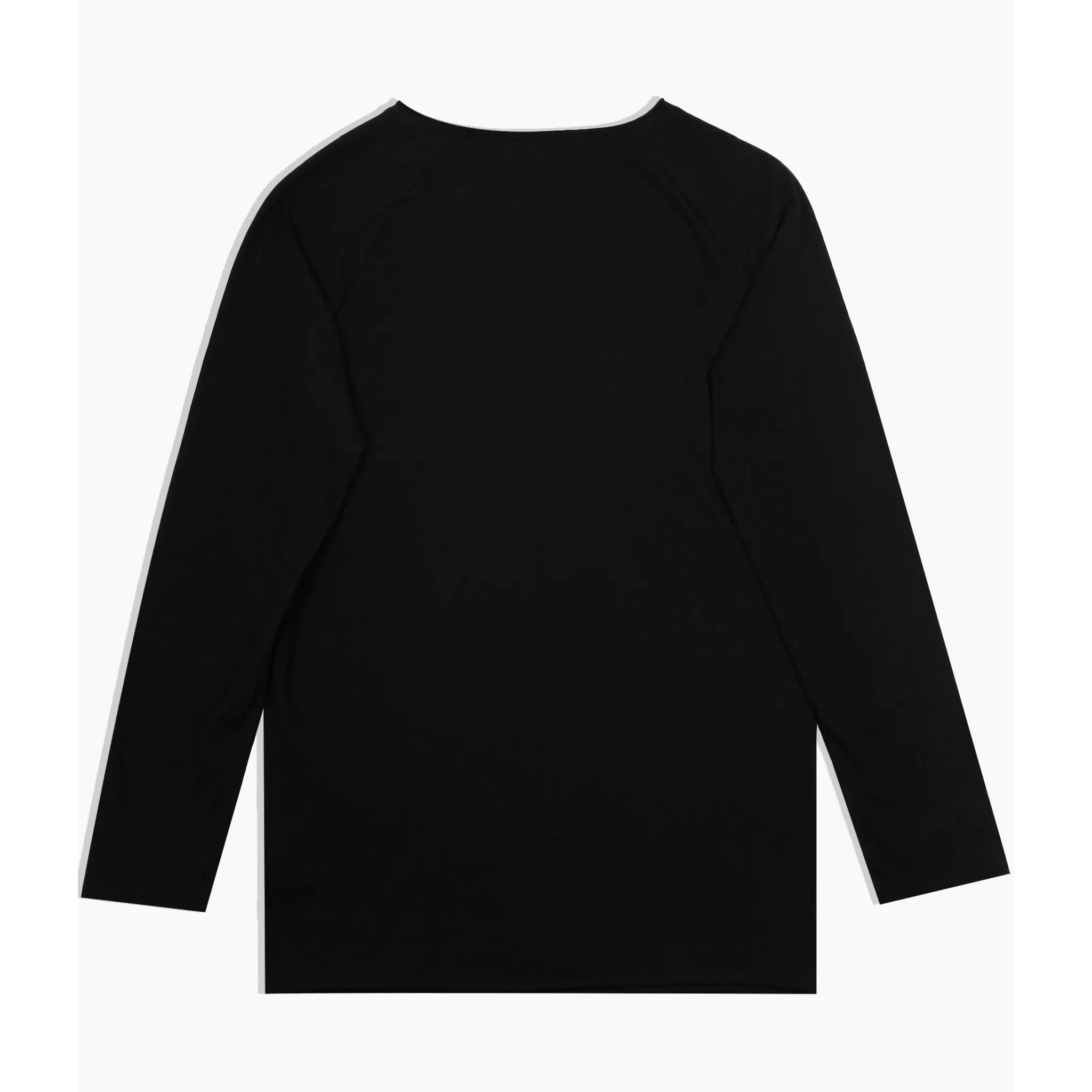 Black Raw Neck Long Sleeve