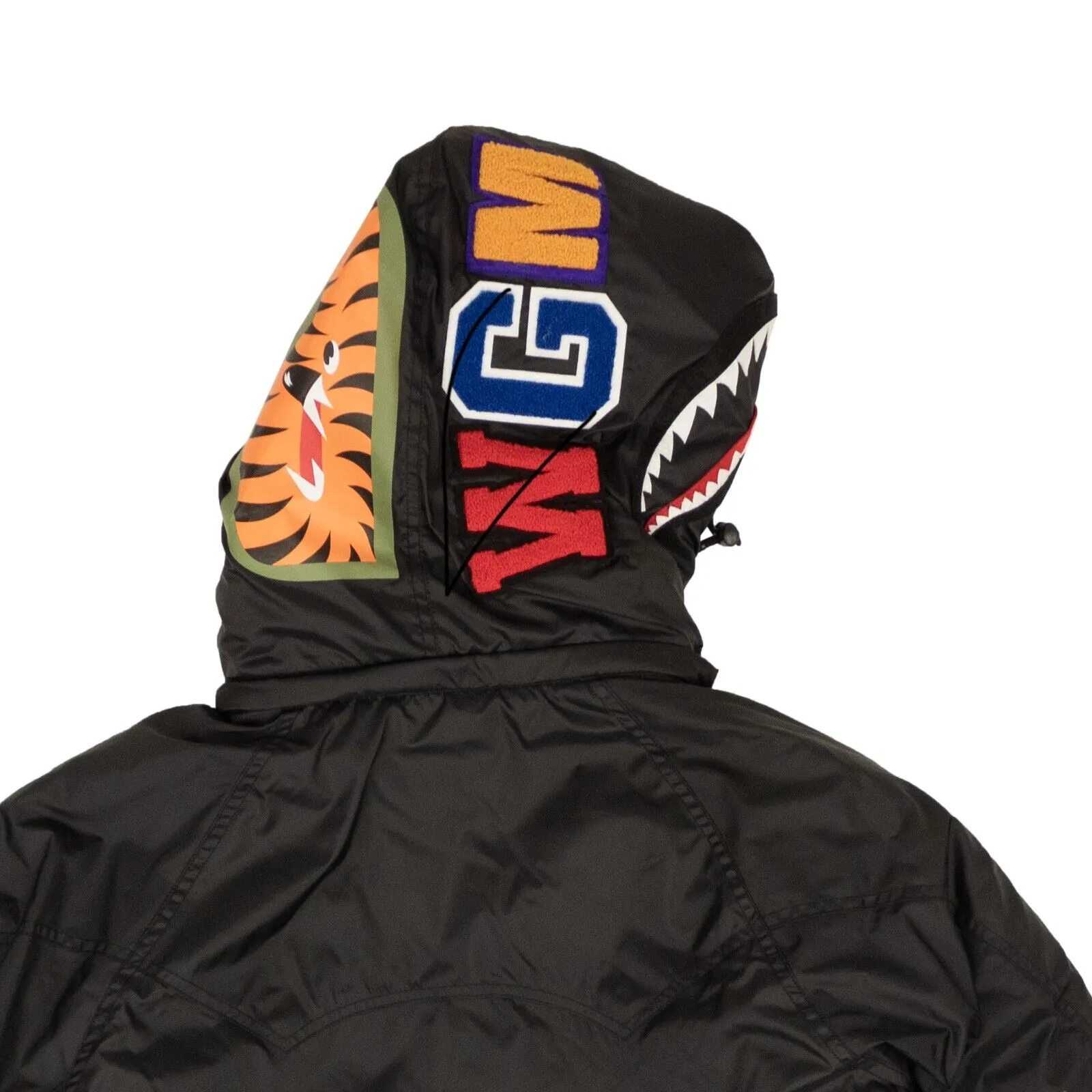 Black Shark Design Snowboard Down Jacket