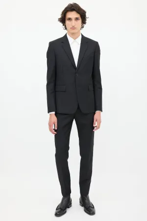 Black Wool Stripe Suit