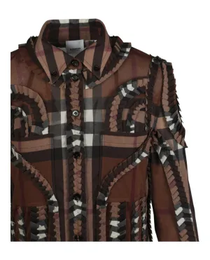 Burberry Womens Pleated Button-down Shirt Dress