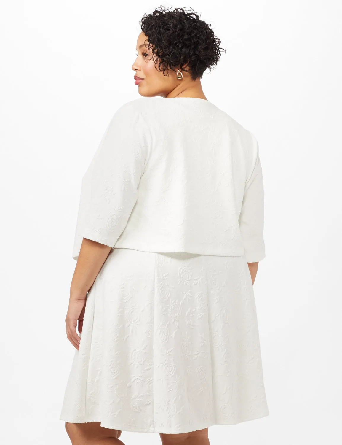 Floral Jacquard Jacket Dress