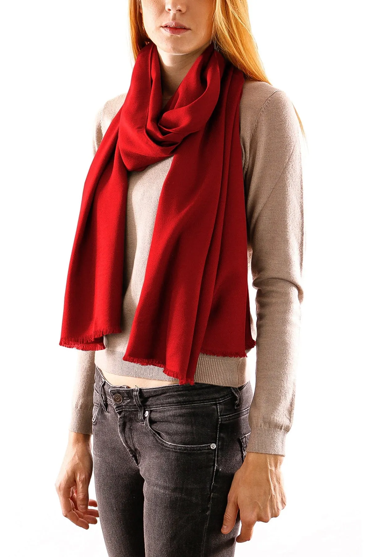 Gianfranco Ferre Bright Red Pashmina Scarf