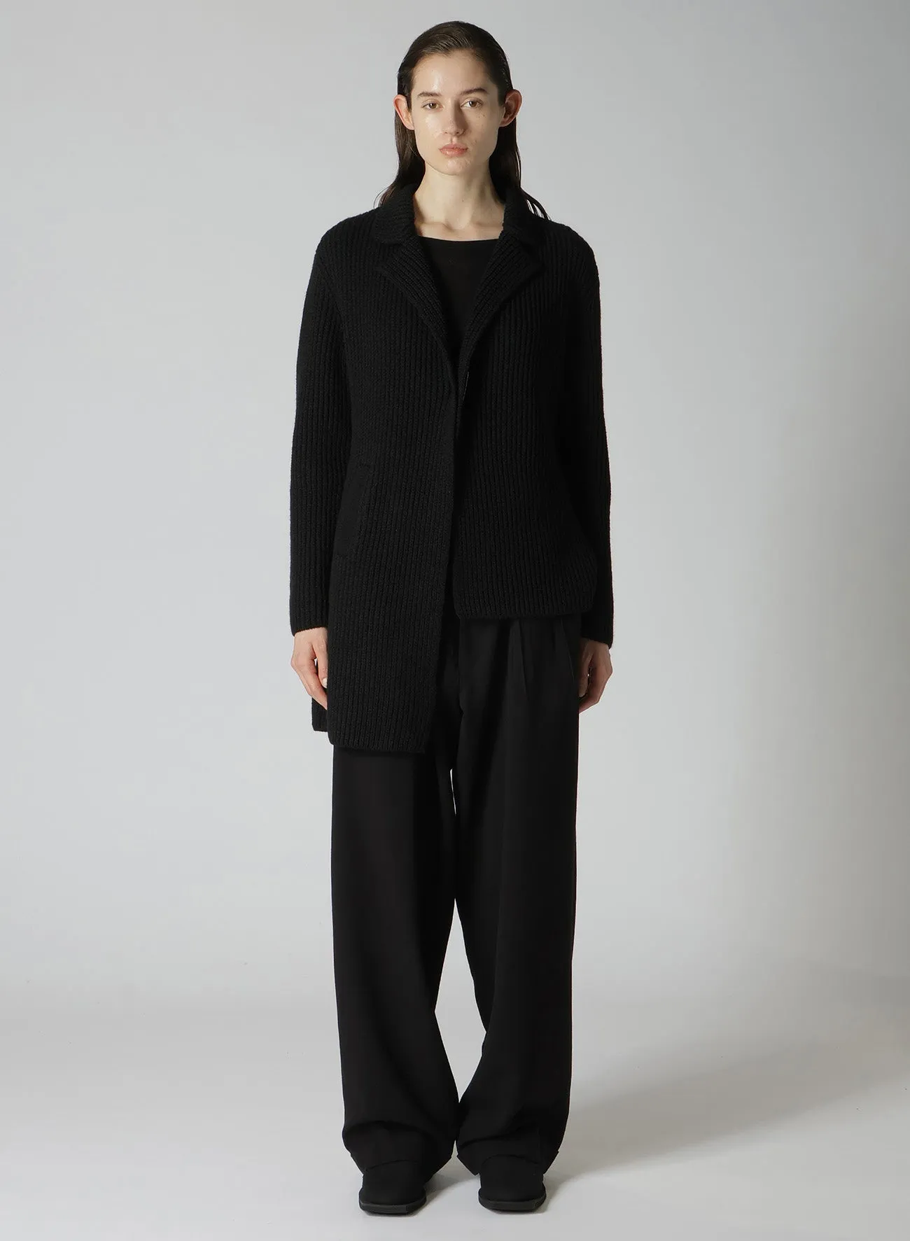 HALF CARDIGAN PLAIN WEAVE ASYMMETRY JACKET