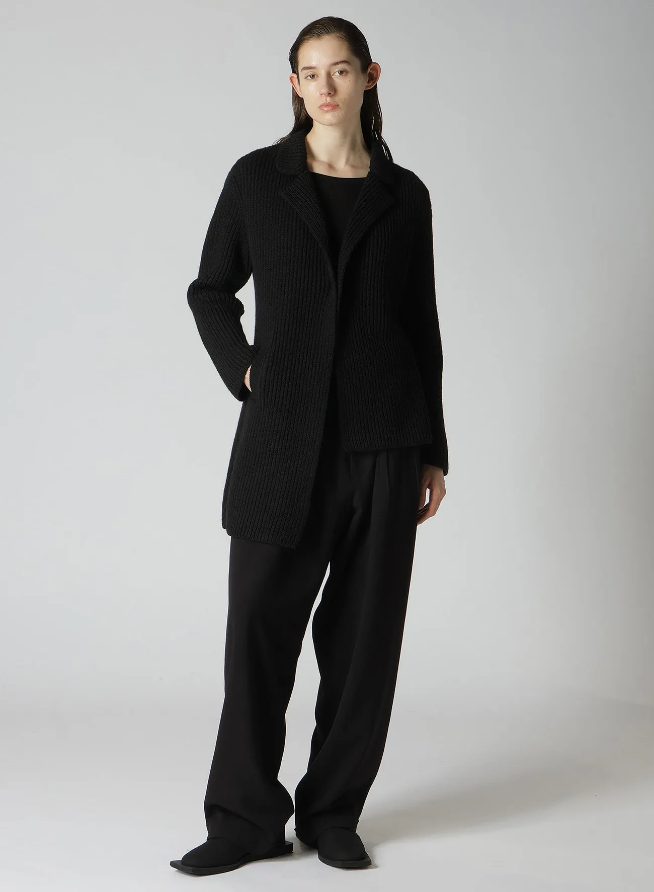 HALF CARDIGAN PLAIN WEAVE ASYMMETRY JACKET