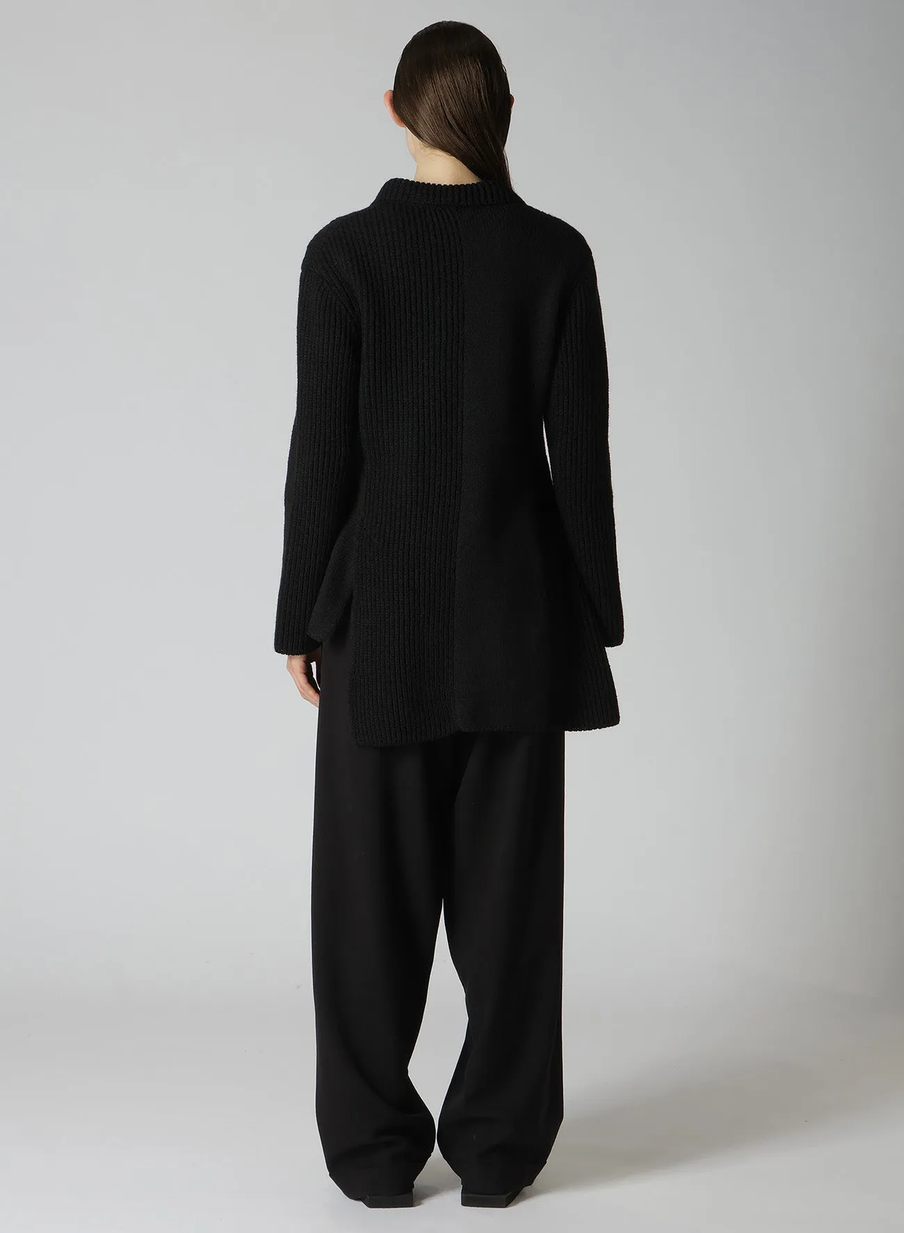 HALF CARDIGAN PLAIN WEAVE ASYMMETRY JACKET