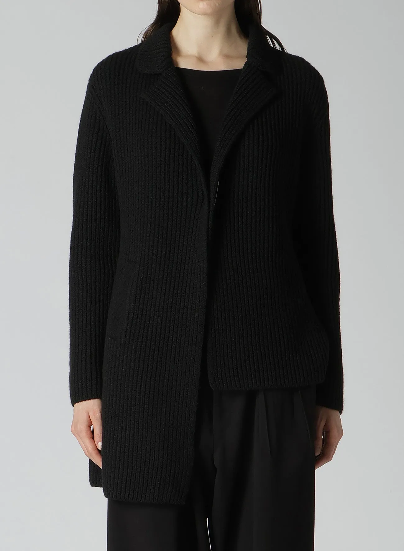 HALF CARDIGAN PLAIN WEAVE ASYMMETRY JACKET