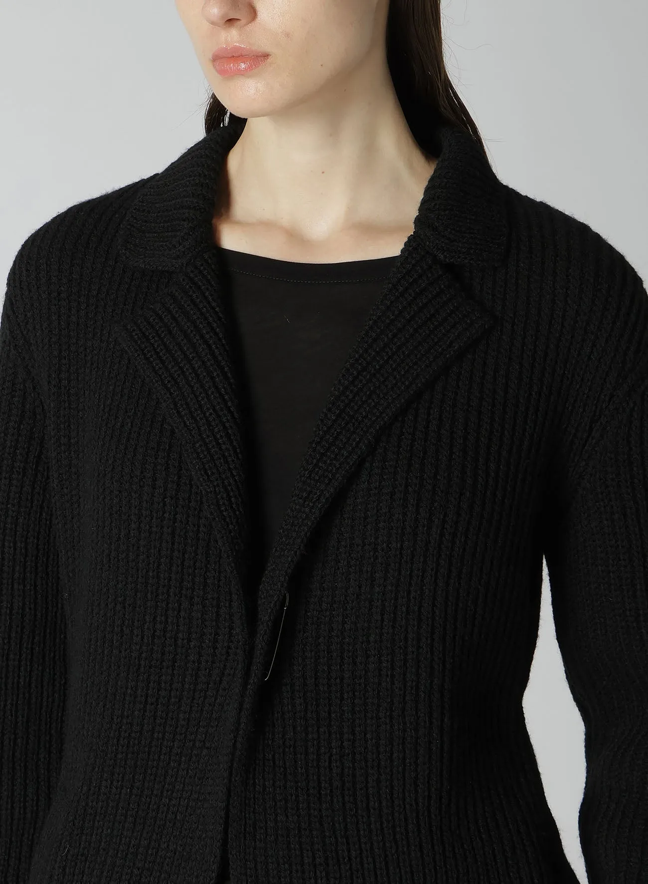 HALF CARDIGAN PLAIN WEAVE ASYMMETRY JACKET