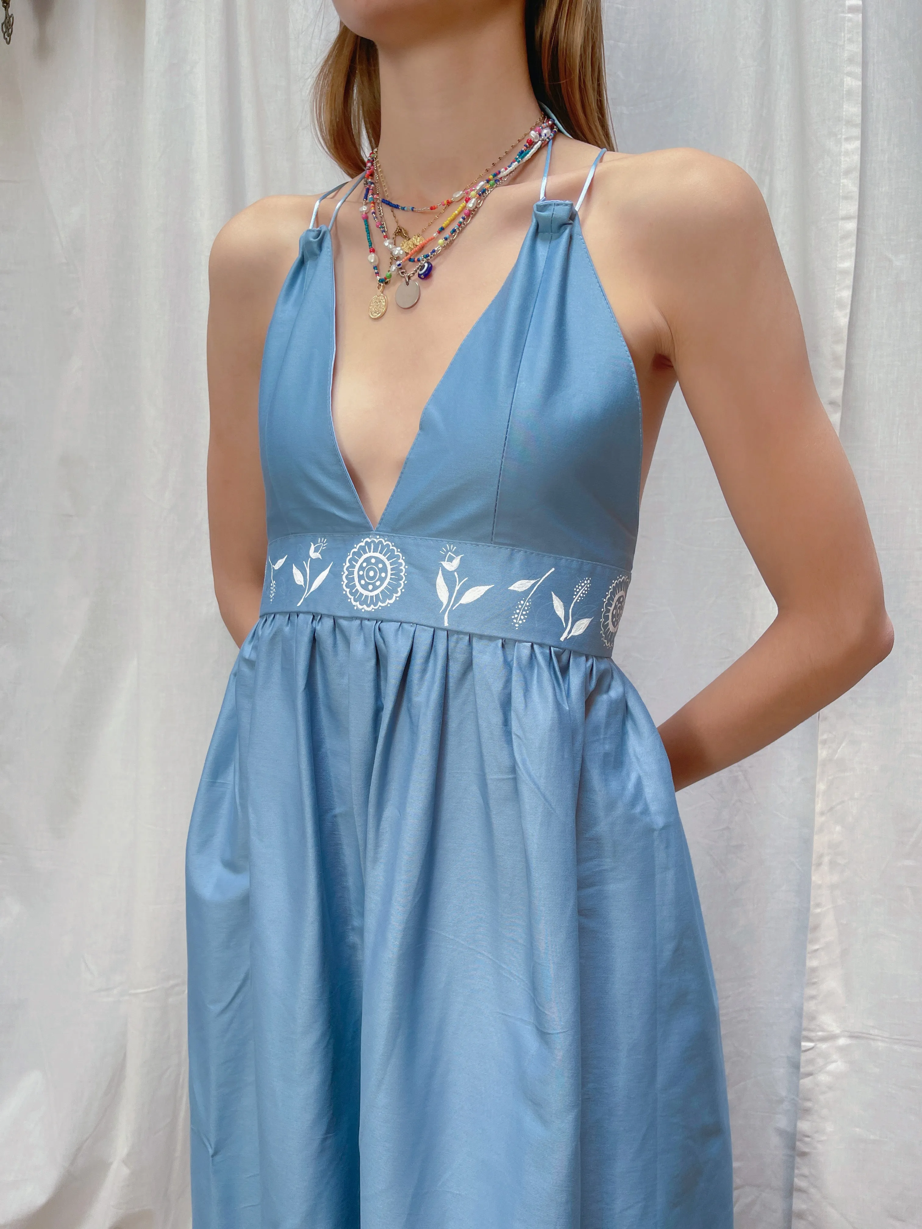 Hand painted cotton dress | Shanti
