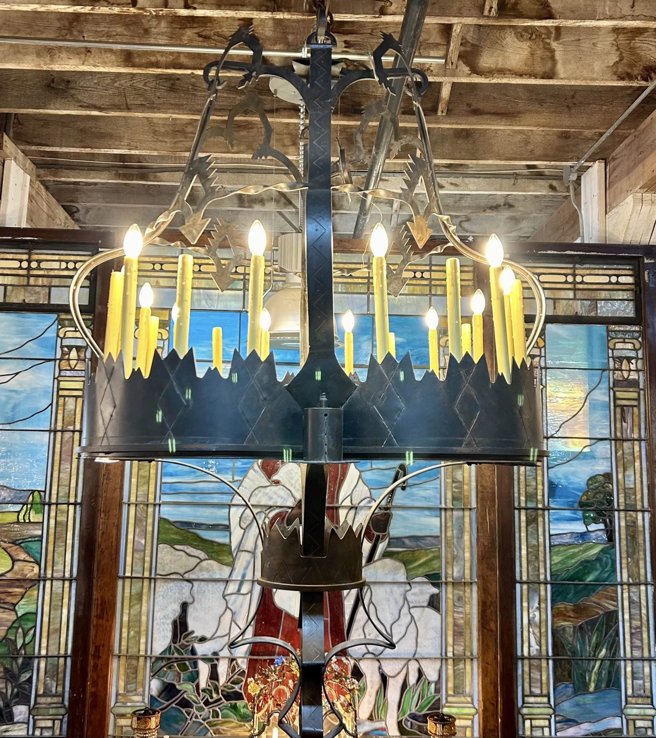 Iron Chandelier, Custom, 24 Light, Rustic, Extra Large