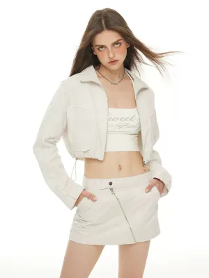 Jacket Skirt Waist White Low Mode