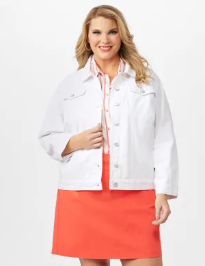 Jeans Jacket With 2 Chest Pockets , Button Front, Side Seams