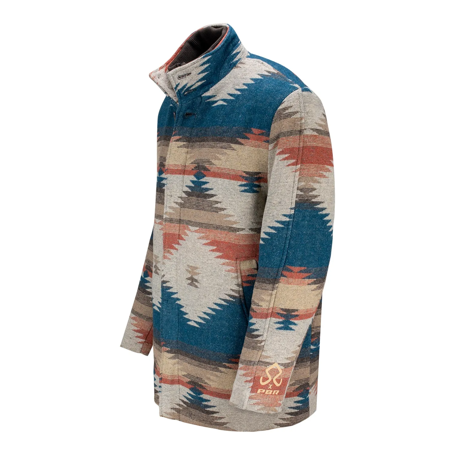 JJ X PBR Southwestern Print Wool Jacket with Knit Collar