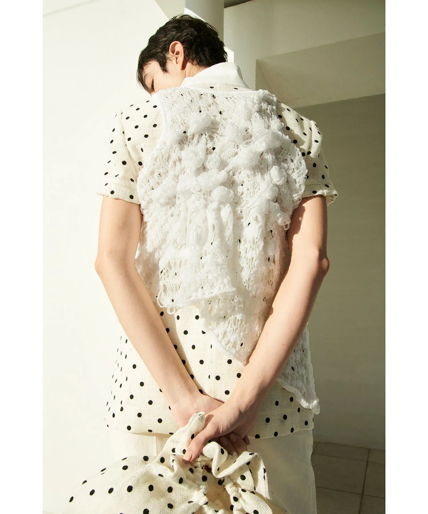 Linen and cotton-blend short jacket
