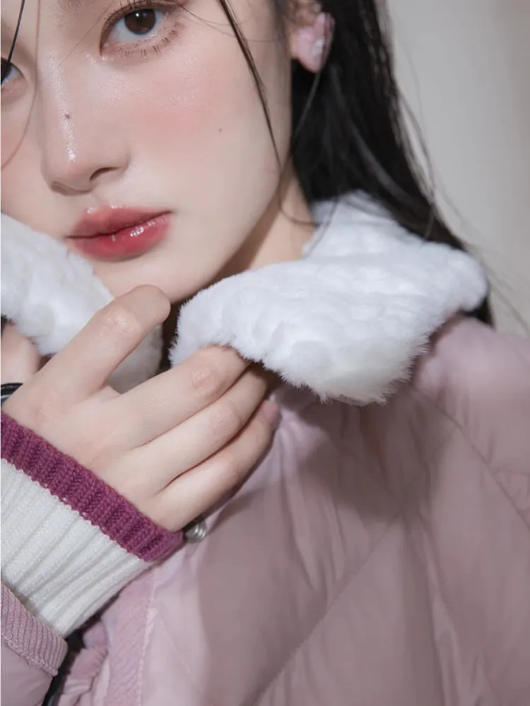 Milk peach long down jacket【s0000005851】