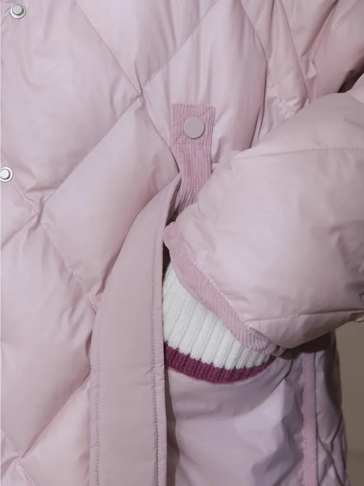 Milk peach long down jacket【s0000005851】
