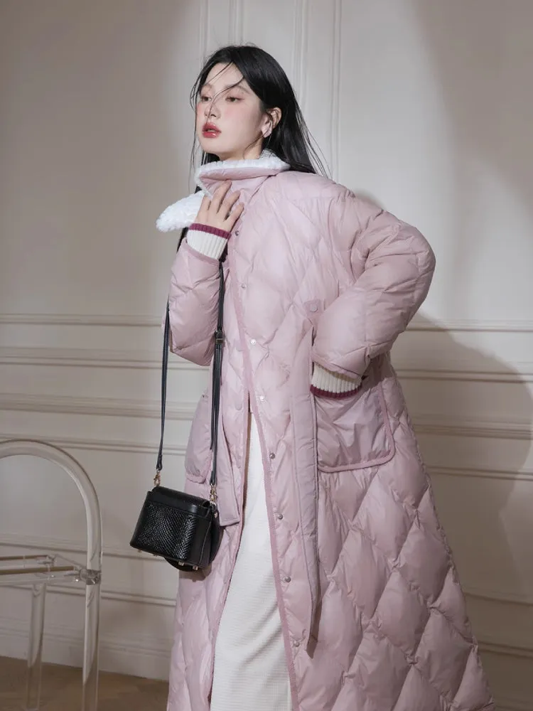 Milk peach long down jacket【s0000005851】