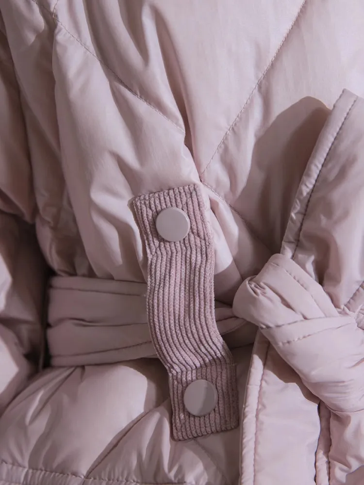 Milk peach long down jacket【s0000005851】