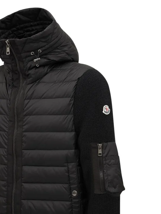 Moncler   Wool blend tricot down jacket 