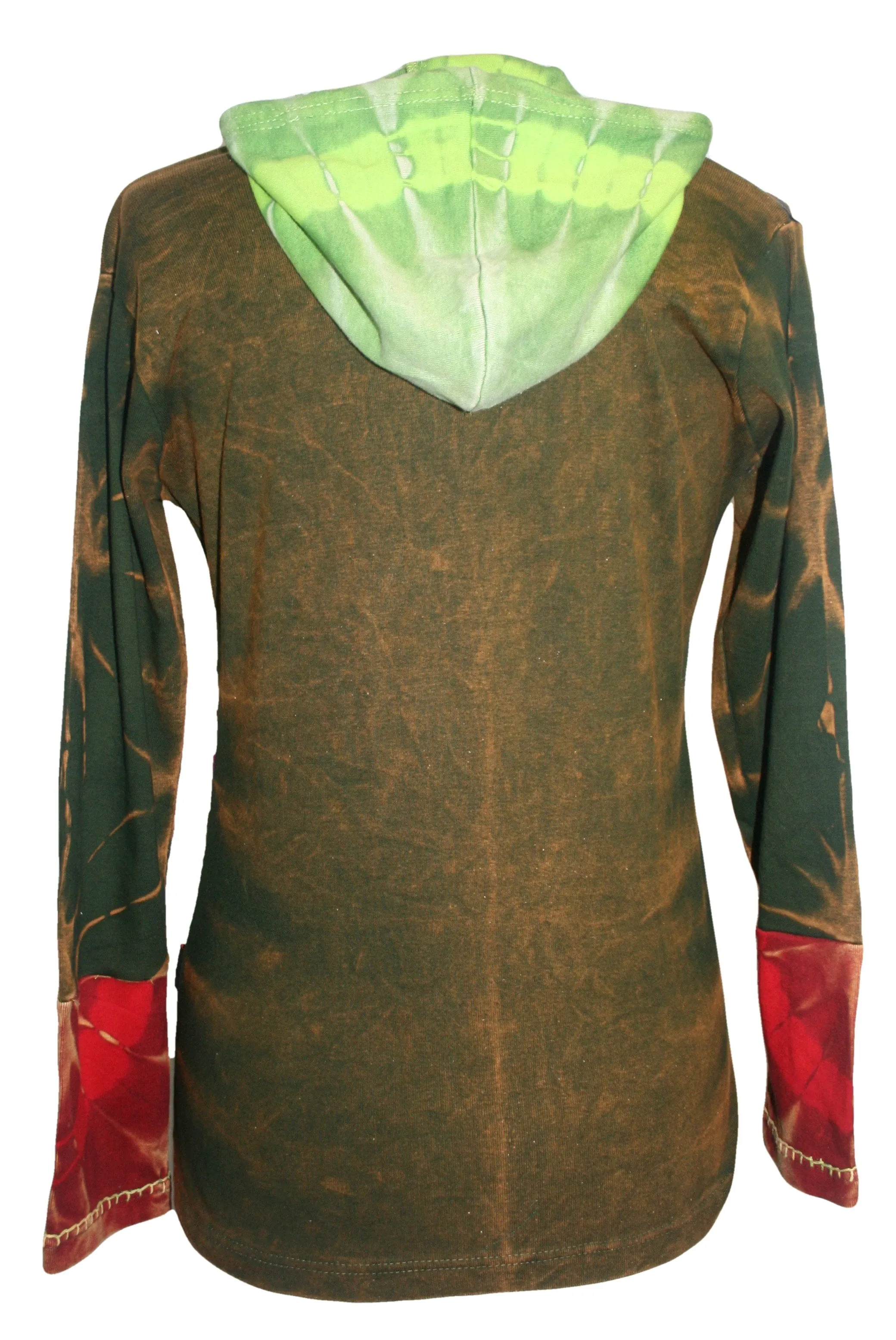 RJ 318 Tie Dye Patchwork Embroidered Hoodie Sweatshirt Jacket