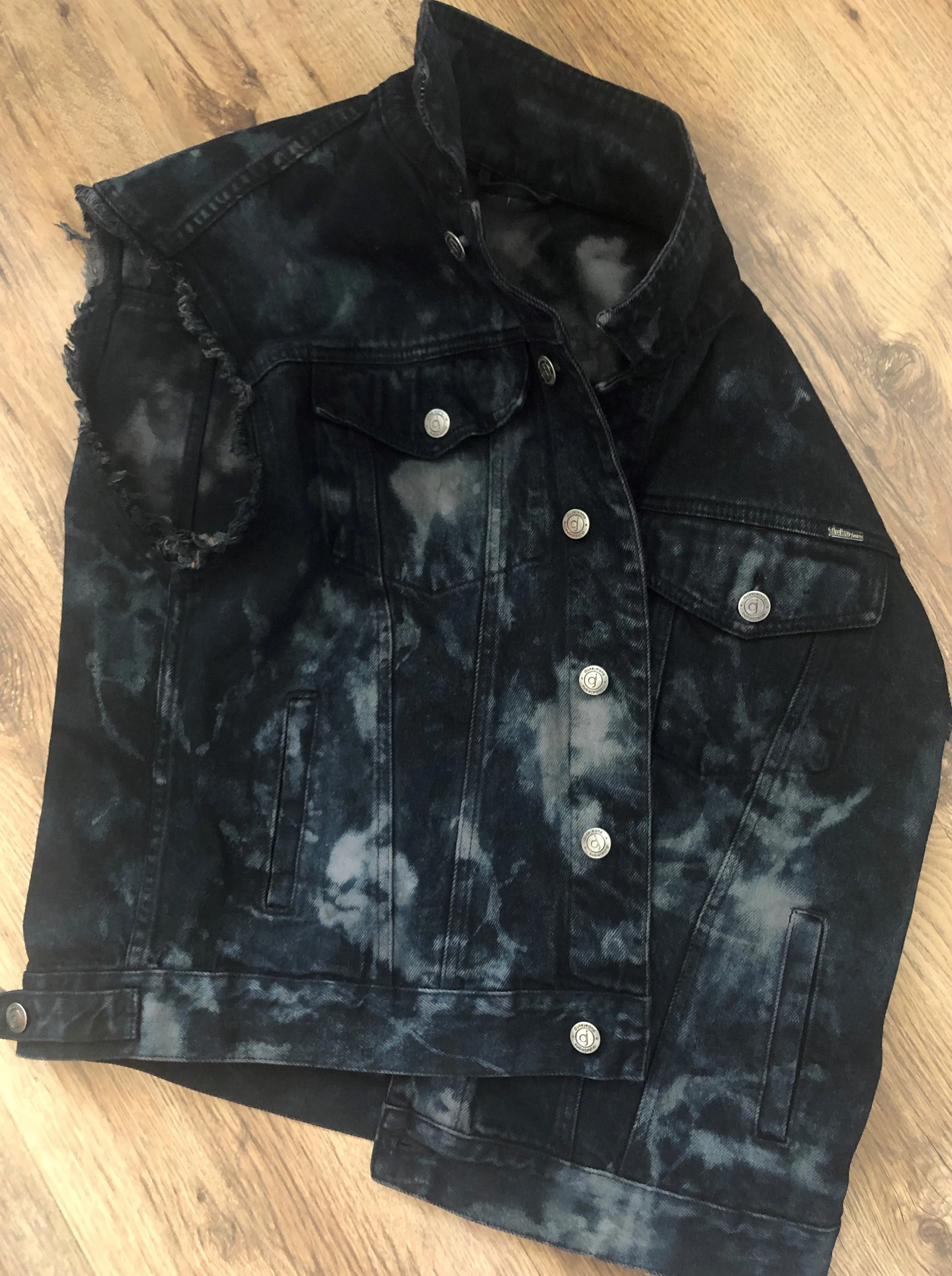 Watain Filth-Splattered Battle Jacket Distressed Black Metal Rocker Patch Denim Cut-Off
