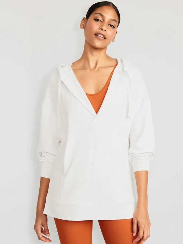 women's loose hooded sweatshirt knitted top