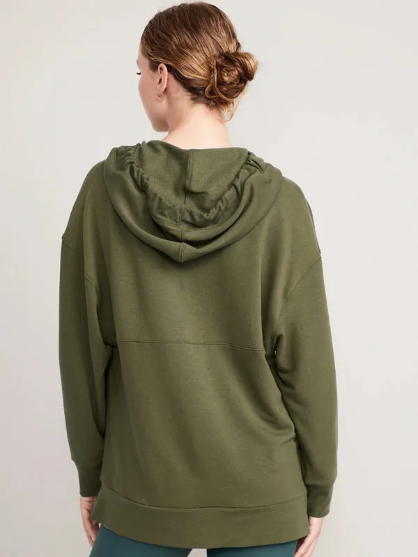 women's loose hooded sweatshirt knitted top