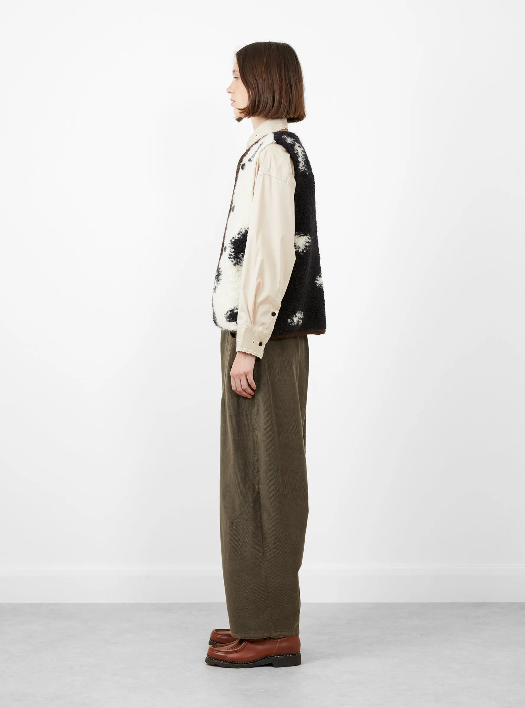 Wool & Mohair Blotch Waistcoat Black & White