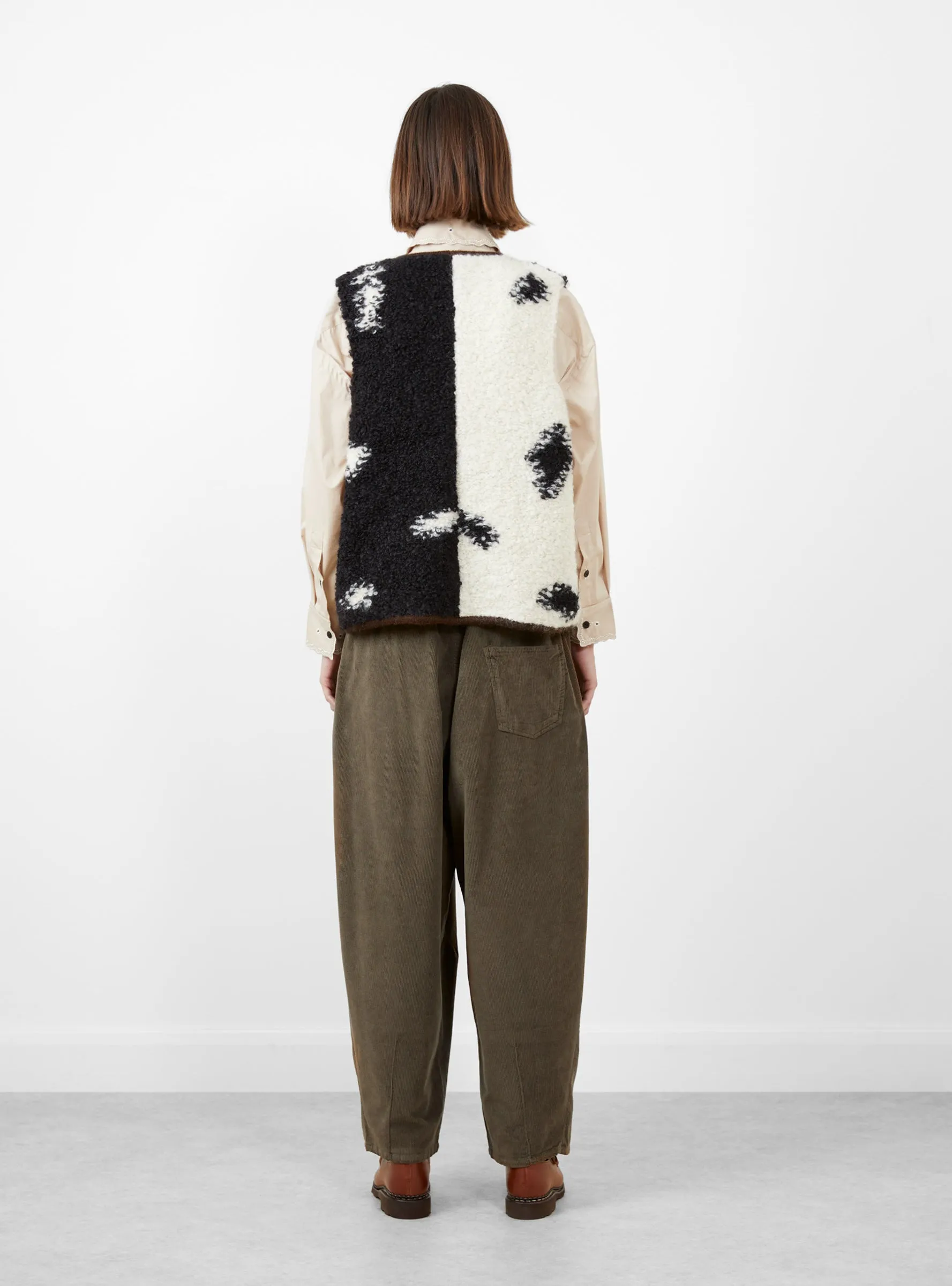 Wool & Mohair Blotch Waistcoat Black & White